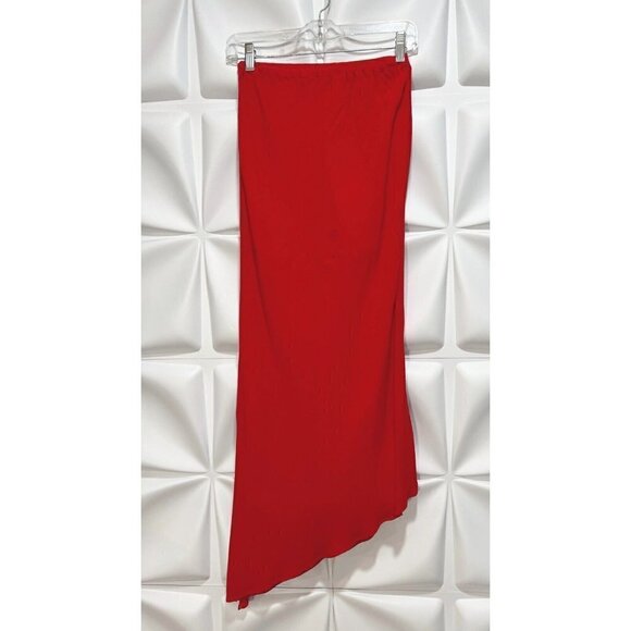 David Dart Sz S Red Long Crepe Tunic Dress & Maxi Skirt 2pc Set Gown RARE - Picture 6 of 10